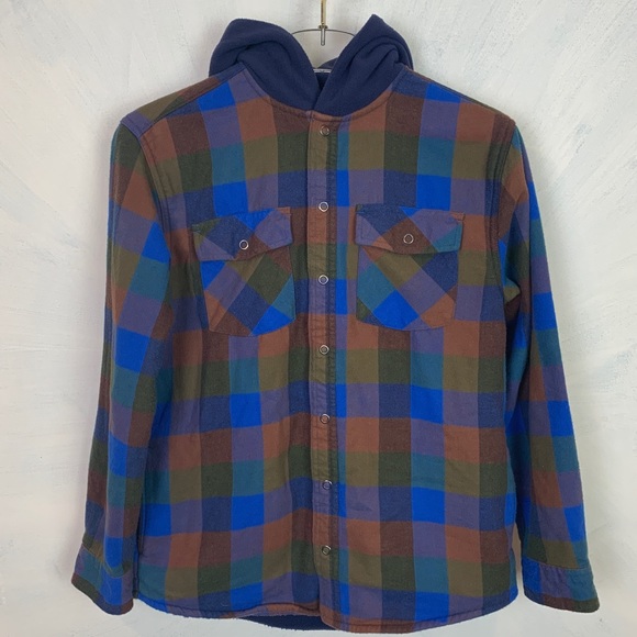 L.L. Bean Other - LL Bean Soft Fleece Flannel Hood Button Down Shirt